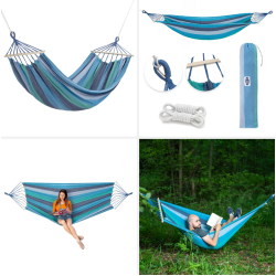 NC9004 Abisal BLUE- DARK BLUE HAMMOCK WITH 70CM WOODEN BEAM AND METAL