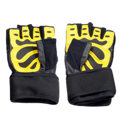 RST01 Abisal SIZE  MEN'S FITNESS GLOVES HMS (black - yellow)
