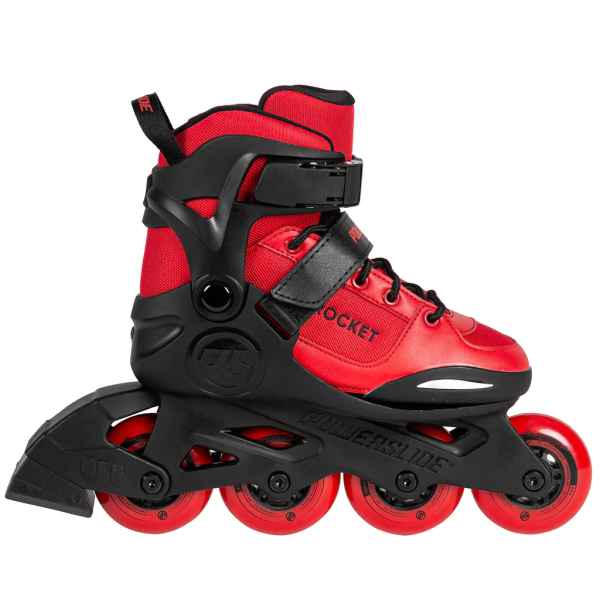 Patine reglabile Powerslide Rocket Red, model sportiv cu design modern și culori vibrante.