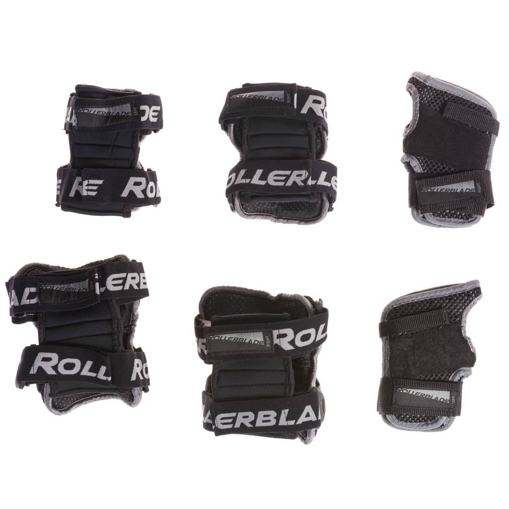 Set de protecție pentru role X-GEAR 3 PACK NEGRU, potrivit pentru protejarea genunchilor, coatelor și încheieturilor, ideal pentru sporturile pe roate.