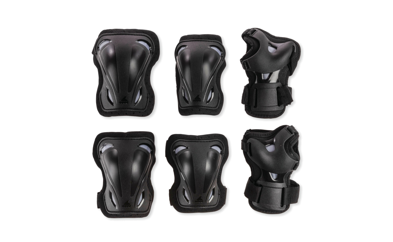 Kit de protecție pentru role Rollerblade SKATE GEAR 3 PACK culoare NERO, format din genunchere, coate și както pentru sporturi de echipă, cod 069P0100100