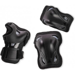 Set de echipamente de protecție pentru role skate junior, format din trei piese, culoare negru, cod 069P0200741