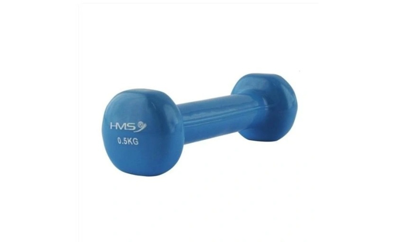 Dumbbell din vinil Abisal de 0,5 kg, ideal pentru exerciții de forță și tonifiere, cu un design compact și ergonomic.