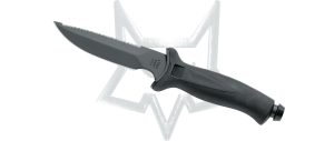 Briceag fix 641 FOX pentru scufundări, din oțel 420C, cu mâner ergonomic și teacă inclusă.