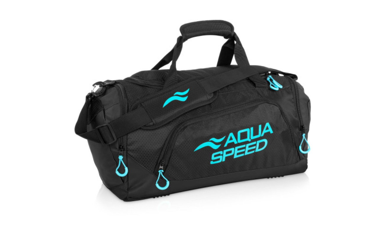 Geantă sport Aqua Speed mărimea M, culoare neagră, dimensiuni 48 x 25 x 29 cm, cod 141