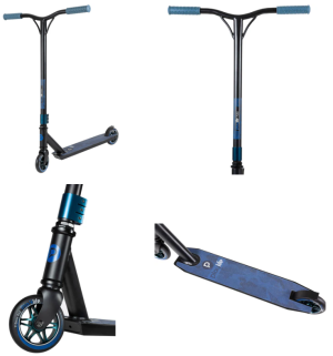 Scooter Playlife Push Blue, un trotineta modernă și elegantă, cu un design ergonomic și culoare albastră vibrantă, ideală pentru copii și adolescenți, disponibilă în magazinul de echipamente sportive.