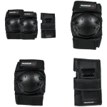 Protecție pentru copii Powerslide One Basic Kids Tri-Pack mărimea XS, cod 903259 - set de protecții pentru genunchi, coate și pălărie, pentru skate sau roller, în culori vibrante