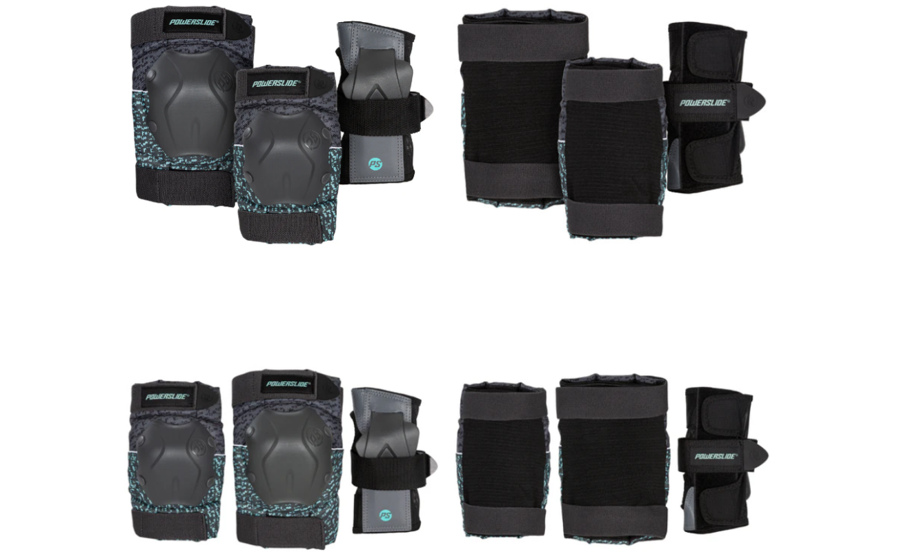 Echipament de protecție Powerslide Standart negru și turcoaz, mărimea M, cod 903295, produs de sport equipment shop