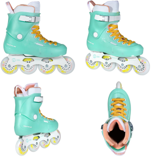 Patine cu roți Powerslide Zoom Baby Blue, model 908403, dimensiunea 39-40, potrivite pentru copii.