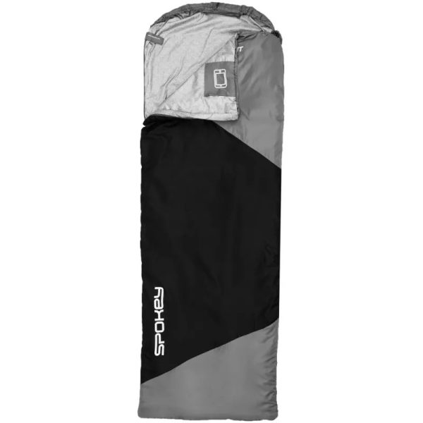 Sac de dormit Spokey ULTRALIGHT 600 II BK GY, design modern, ușor și compact, ideal pentru camping și activități în aer liber.