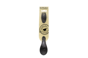 Spork 225 kelo (negru) KUPILKA, instrument de mâncat din plastic reciclat, ideal pentru camping și activități în aer liber.