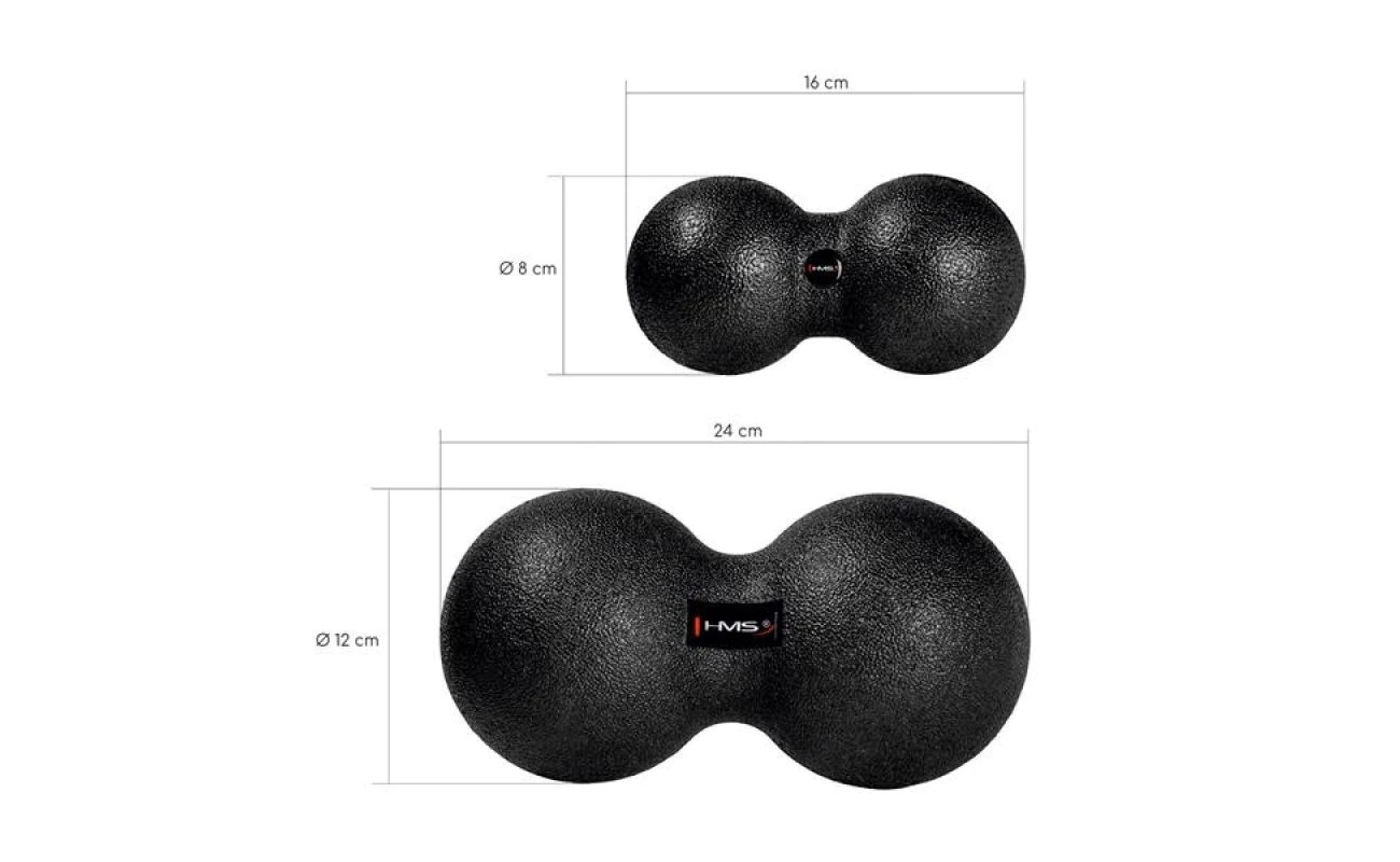 Minge de masaj dublă HMS Abisal 8 x 16 cm, cod BLM02, pentru exerciții de recuperare și relaxare musculară