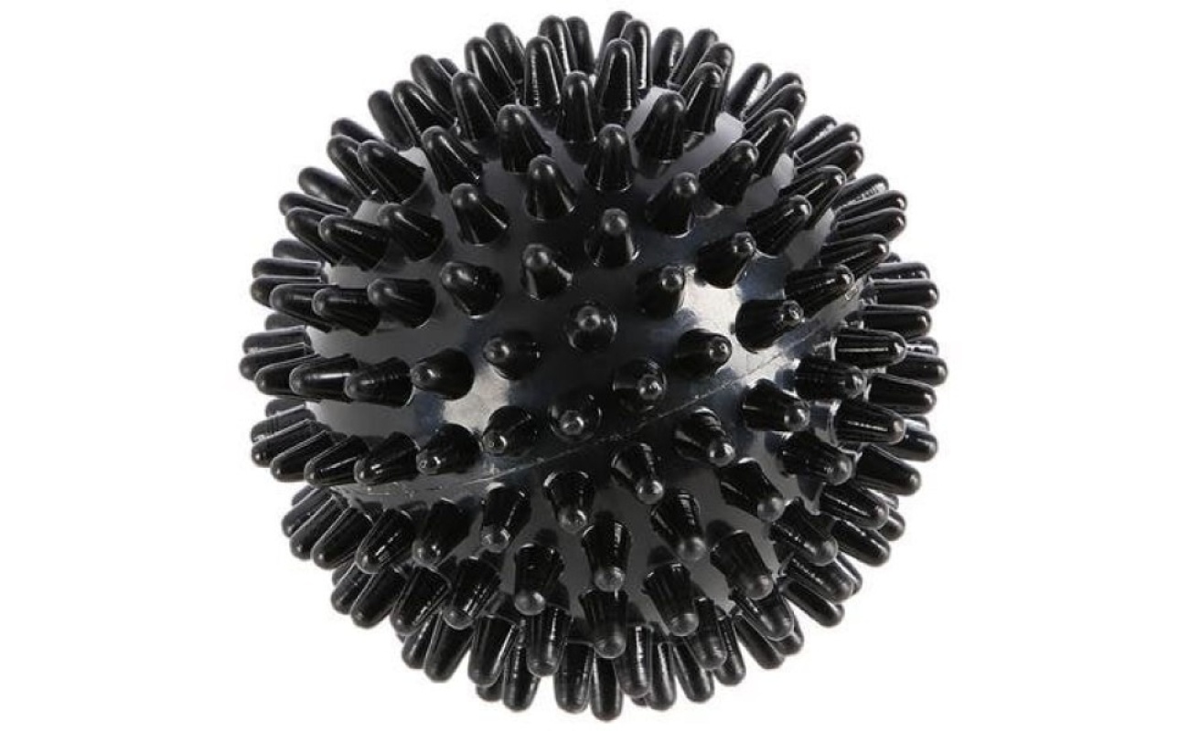 minge de masaj HMS Abisal neagră cu țepi ascuțiți pentru relaxare musculară, cod BLP01