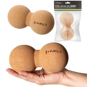 Minge de masaj din plută Abisal CORK MASSAGE BALL HMS (DOUBLE), ideală pentru relaxarea mușchilor și îmbunătățirea circulației.