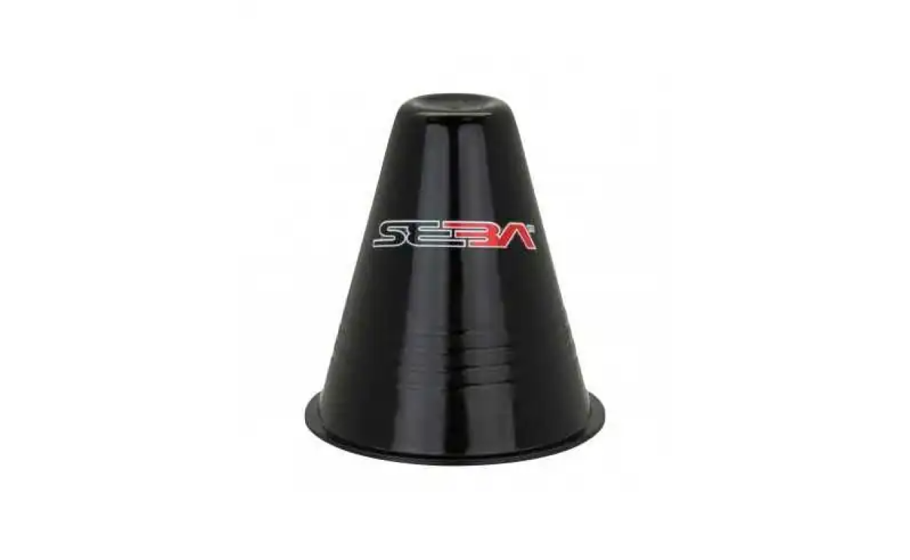 Pachet de 20 conuri SEBA pentru slalom, din material de densitate duală, de culoare neagră.