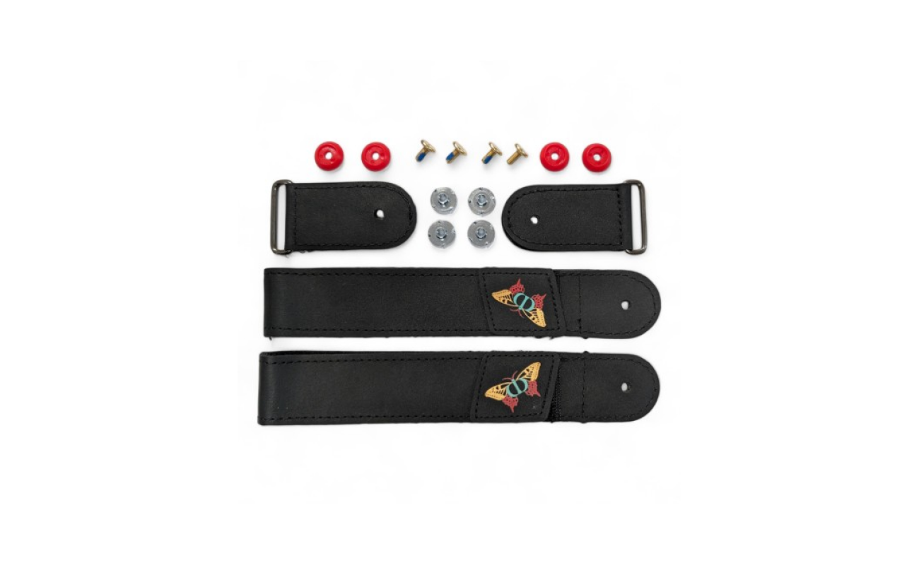 Set de curele de alimentare UFR Powerstrap DD cu buclă și șuruburi, culoare neagră, 463mm, pentru distribuitor SEBA, dimensiuni 43/44.