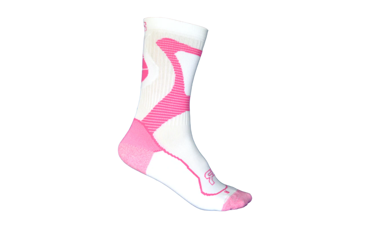 Ciorap sport SEBA FR NANO alb/roz, mărimea 36-38, ideal pentru activități sportive.