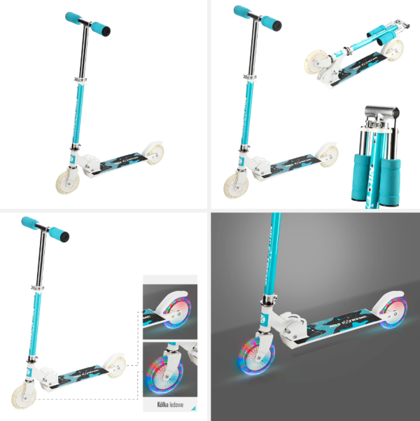 Trottineta HD505 Abisal MINT de la Nils Extreme, cu design modern și culori vibrante, ideală pentru sportivi și pasionați de activități în aer liber.