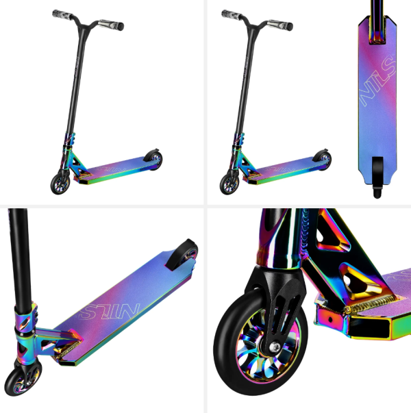 Scooter de stunt Abisal PRO HS014 NILS EXTREME, cu un design modern și caracteristici de performanță avansate, destinat pasionaților de sporturi extreme.