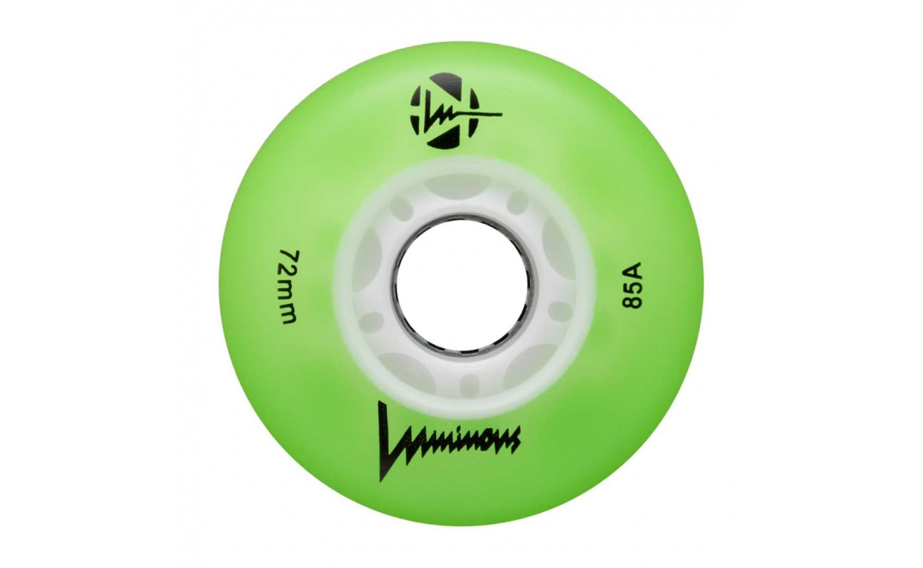 Roti LED SEBA LUMINOUS de 72mm/85A, green apple glow, set de 4 bucăți.