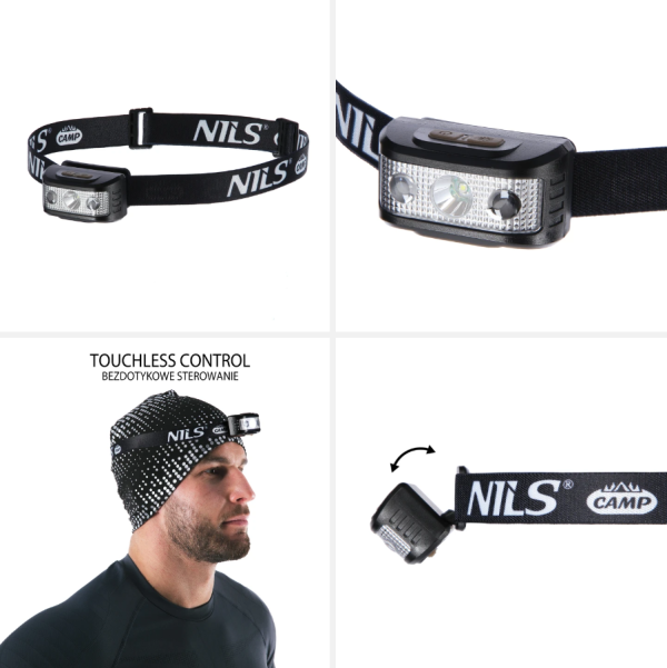 Lanterna Abisal HEADLIGHT 180 LM NILS, ideală pentru activități de exterior, oferind o luminozitate de 180 lumeni, design compact și rezistent.