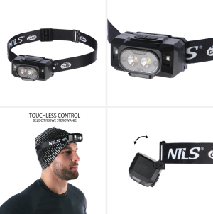 Lanterna Abisal HEADLIGHT 600 LM NILS - produs sportiv, design compact, cu luminozitate de 600 lumeni, ideală pentru activități în aer liber.