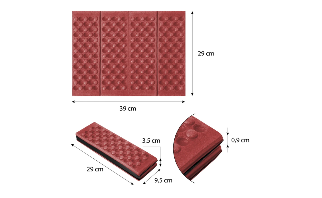 Saltea pliabilă Abisal MINI FOLDING MAT culoare ROȘU pentru sport și fitness
