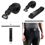 Centură tactică NILS neagră de 125 cm, cod NC1729, pentru echipament sportiv și activități tactice