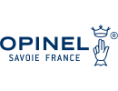 Logo Opinel pe fundal întunecat, utilizat pentru produsele din magazinul de echipamente sportive.