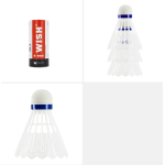 Pene de badminton WISH nylon (3 buc.), cod S-360, pentru jocuri sportive în sala de sport