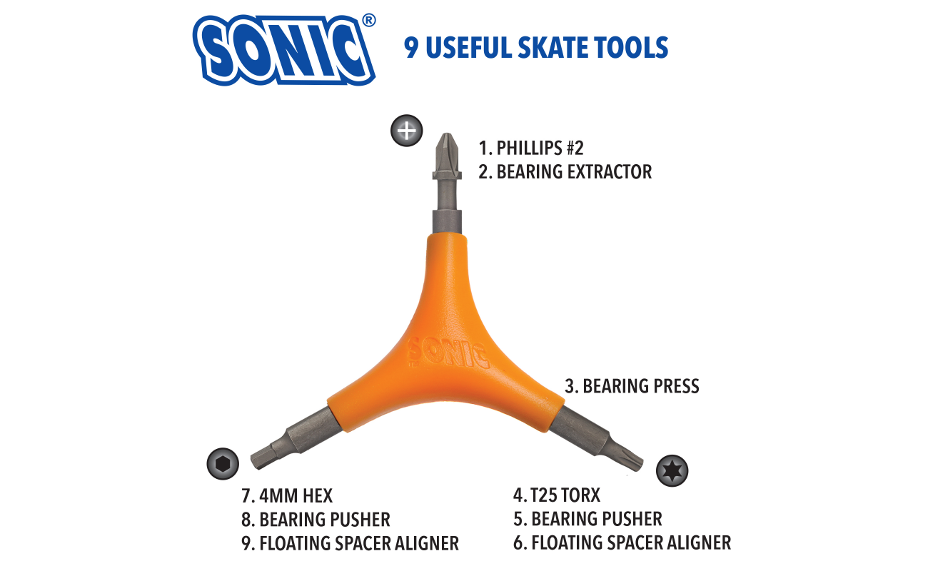 Unelte pro pentru sport, model Seba Sonic, culoare portocalie, prezentate într-un magazin de echipamente sportive.