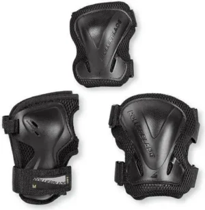 Комплект защиты Rollerblade 068P0500100 Rollerblade EVO GEAR 3 PACK BLACK  S – наколенники, налокотники, запястья, анатомический крой, вентиляция