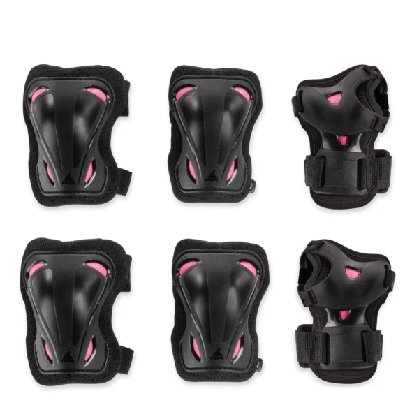 Женский комплект защиты Rollerblade 069P0500219 Rollerblade SKATE GEAR W 3 PACK NERO/LAMPONE M – наколенники, налокотники, защита запястий