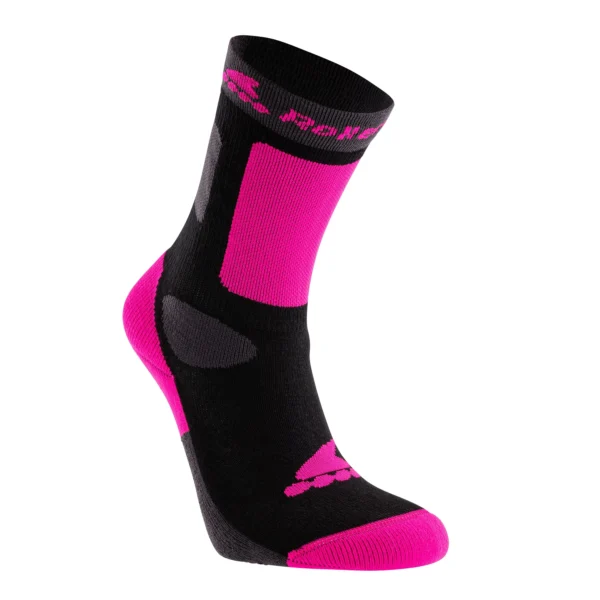 Șosete pentru copii Rollerblade 06A200007Y9 Rollerblade Kids Nero/roz Mărimea XS – moi, respirabile, antimicrobiene, cu talpă întărită
