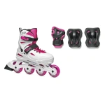 Role pentru role Rollerblade Fury Combo Biancorosso mărimea 33-38, cu roți 4×72mm, duritate 80A, rulmenți SG3 și protecție inclusă, pentru copii