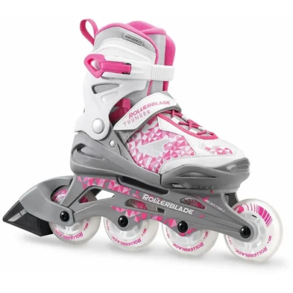Роликовые коньки Rollerblade 078523007Y8 THUNDER XC G ARGENTO/ROSA Size 28-31 – детские, колёса 4x72мм, подшипники ABEC 3, раздвижные, удобная фиксация