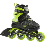 Role skate Rollerblade PHOENIX NERO/VERDE pentru copii, mărimea 33-38, role 4×72mm, duritate 80A, rulmenți SG3, ajustabile