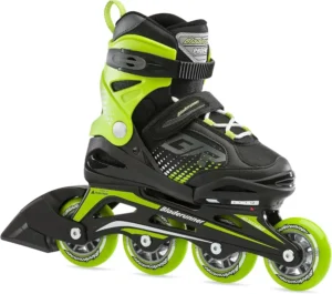 Role skates Rollerblade 0T101000T83 PHOENIX NERO/VERDE Mărimea 36-40 – echipament pentru copii, roți 4×72mm, duritate 80A, rulmenți SG3, extensibile