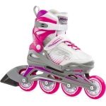 Role skate Rollerblade PHOENIX G alb cu fucsia pentru copii, dimensiuni 36-40, cu role 4×72mm, duritate 80A, rulmenți SG3, extensibile, produs din pagina Role skates Rollerblade 0T1011006R2 PHOENIX G BIANCO/FUCSIA Dimensiune 36-40 – pentru copii