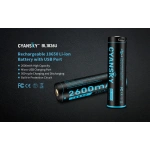 Baterie pentru echipament sport BL1826U (18650*, 2600mAh, USB) de culoare neagră și albă