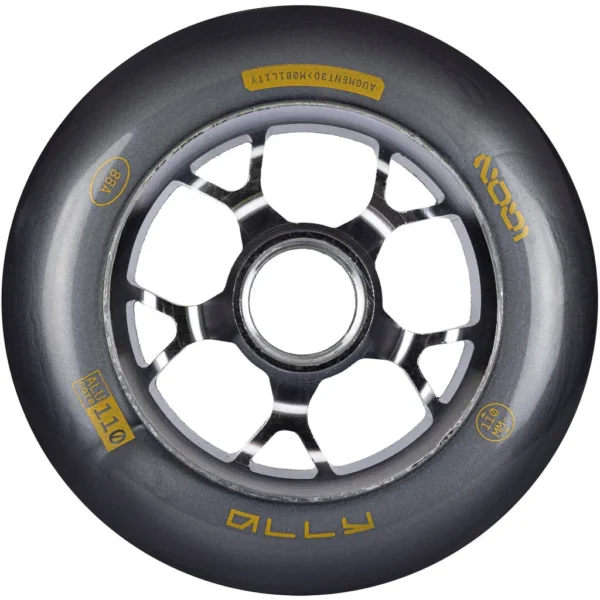 Set de 2 roți Powerslide Ally 110mm gri închis pentru skate-uri freestyle