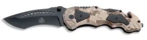 7309012 Cuțit TEC pentru o singură mână, reascuțare, camuflaj, optic, Puma, oțel AISI 420