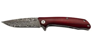 Cuțit TEC damascu cu o singură mână, partea de lemn de santal, clip Puma Kernlage 8Cr13 cu 33 straturi de damasc în încercuire de 8cm