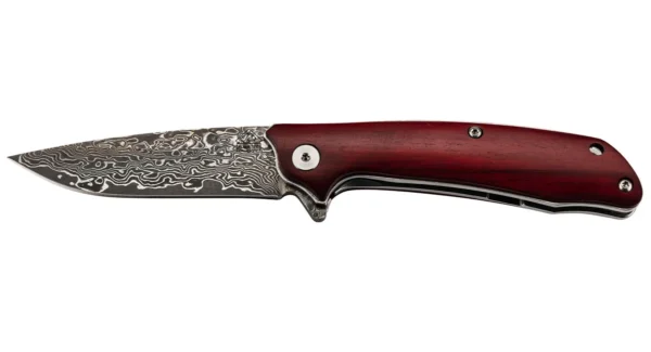 Cuțit TEC damascu cu o singură mână, partea de lemn de santal, clip Puma Kernlage 8Cr13 cu 33 straturi de damasc în încercuire de 8cm