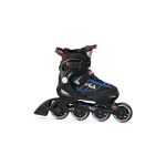 Pantofi sport pentru băieți Fila J-One, mărime 28-32, în culoare neagră cu detalii albe, potriviți pentru activități sportive și casual.