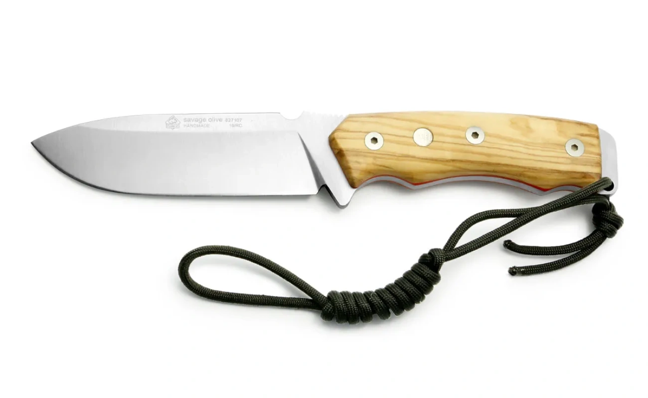 Cuțit sport IP Savage Olive Puma din oțel 1.4116, duritate HRC 55-57, pentru echipamente sportive