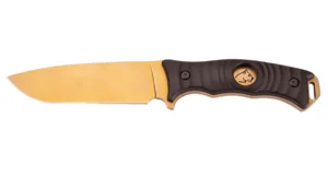 7326213 Curea KnifeTEC Titanium cu acoperire auriu Puma AISI 420, acoperire din titan, culoare aurie