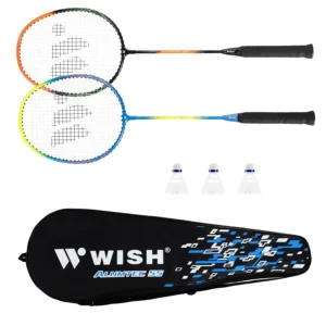 Set pentru badminton Abisal ALUMTEC 55K, format din rachetă și 3 zmeu de zmee în pungă, ideal pentru sport în aer liber