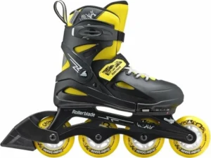 V mety Rollerblade 07373500800 FURY NEROGIALLO Mărimea 29-33 – pentru copii, roți 4×72mm, duritate 80A, rulmenți SG3, reglabile