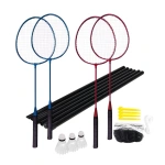 Set de badminton Spokey FUN START, format din rackete, mingi și plasă pentru începători, ideal pentru jocuri distractive în aer liber